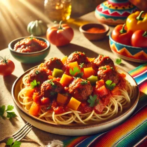 Spaghetti met Gehaktballetjes en Groentesaus