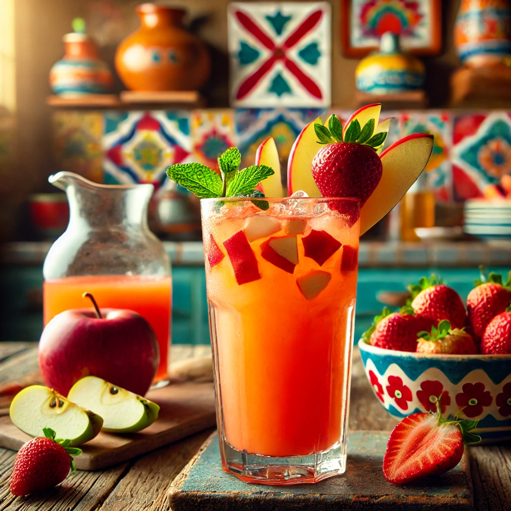 Verfrissende Sunshine Mocktail met Appel en Aardbei