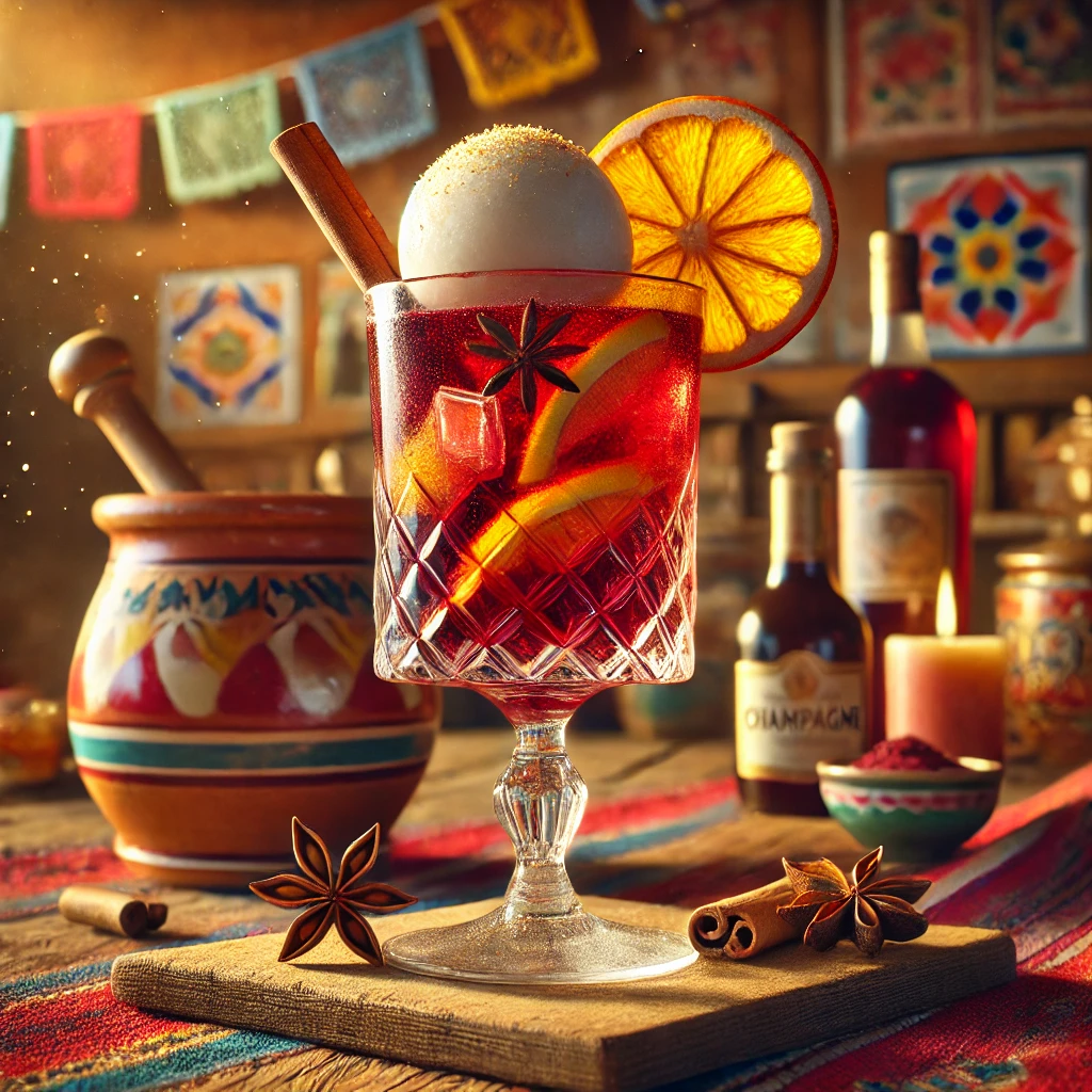 Verfrissende Glühwein met Champagnesorbet