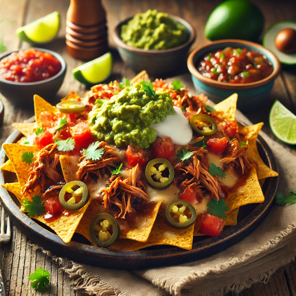 BBQ Nachos met Pulled Chicken en Guacamole - Receptenplein.nl