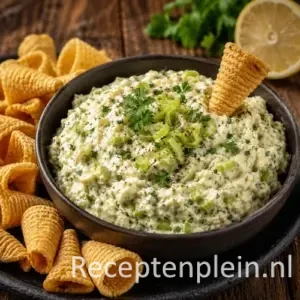 Zelfgemaakte Heksenkaas op een rustieke houten tafel