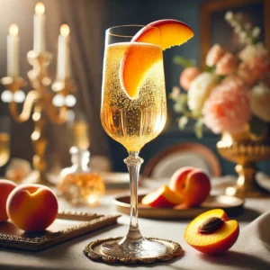 Verfrissende Peach Champagne Cocktail