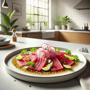 Tonijn-Carpaccio met Aziatische Vinaigrette
