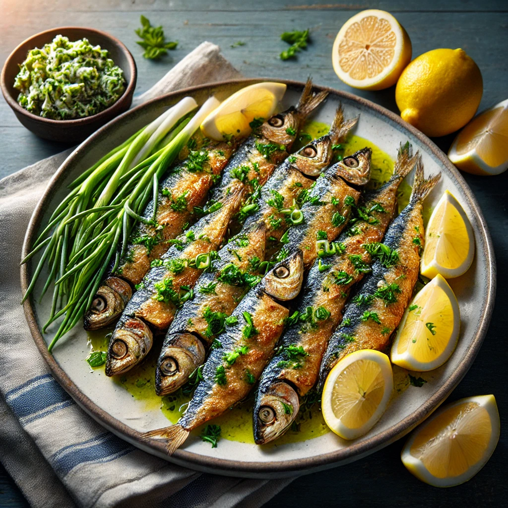 Gebakken Sardines met Kruidenboter en Citroen