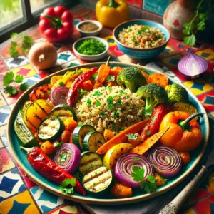 Geroosterde Groenteschotel met Kruidige Quinoa