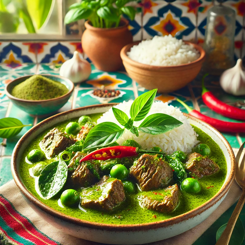 Geurige Groene Thaise Rundvleescurry