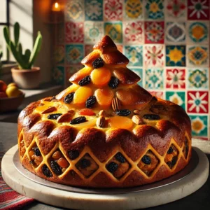 Kerstboomtaart met Rozijnen en Noten