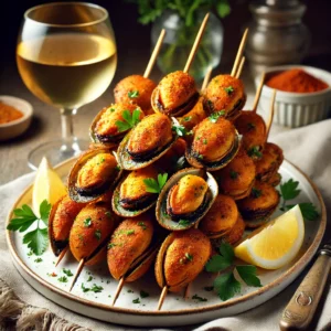 Krokante Mosselspiesjes met Kruidige Bloem