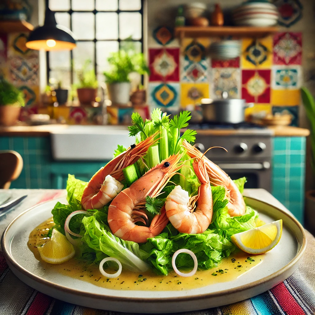 Lauwe Gamba Salade met Citrus en Dragon