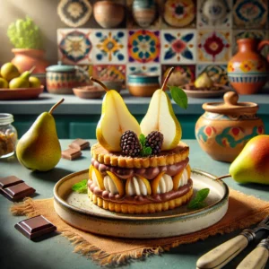 Peren met Chocomousse-tompouces