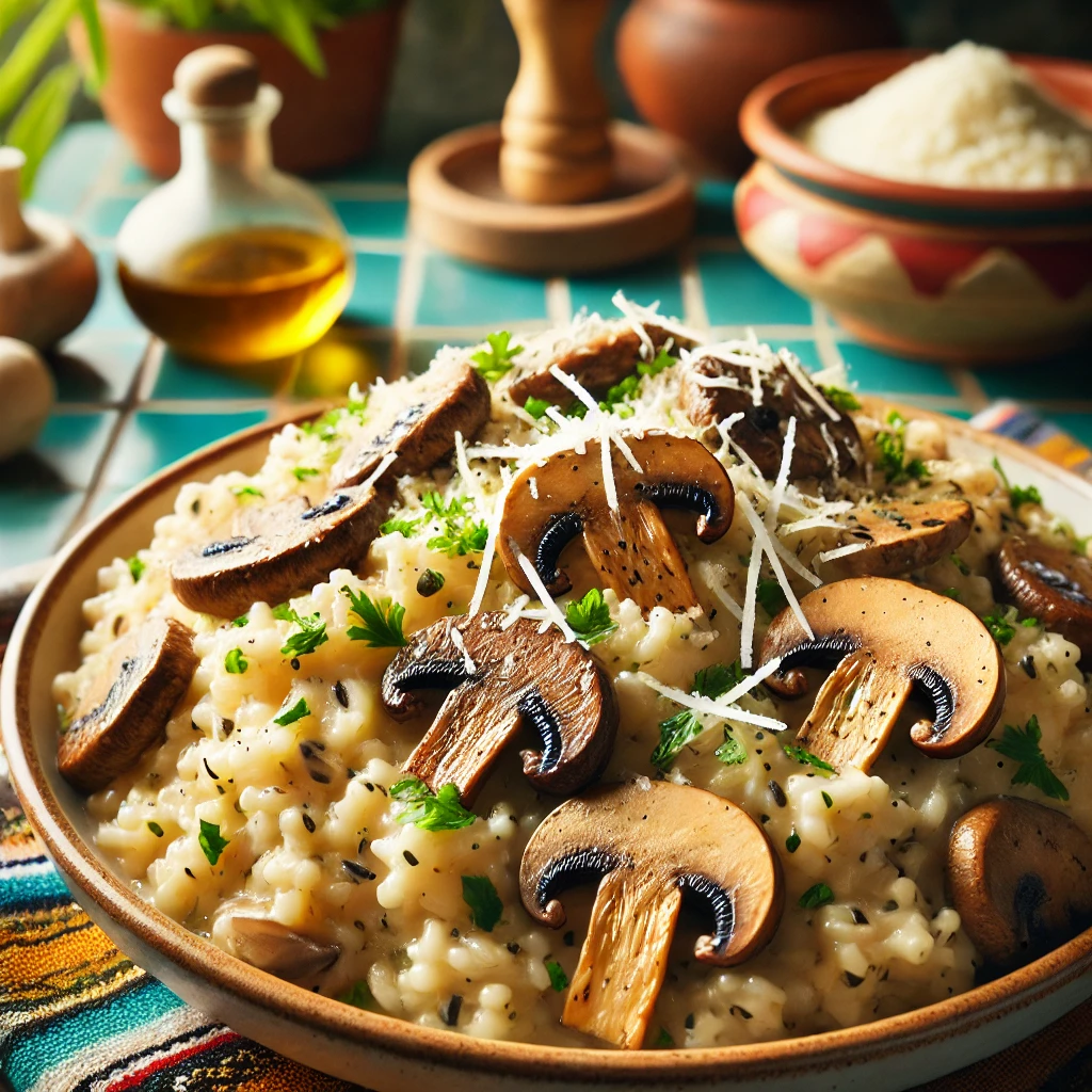 Romige Risotto met Gemengde Paddenstoelen