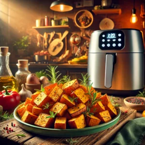 Geroosterde Zoete Aardappelblokjes uit de Airfryer