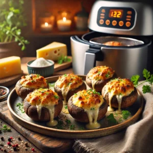 Gevulde Paddenstoelen met Kaas uit de Airfryer