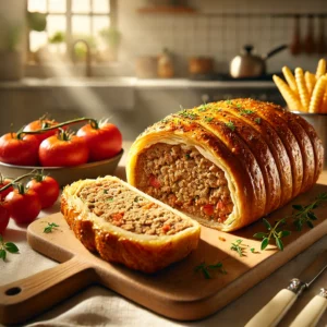 Pittig Gehaktbrood in Bladerdeeg