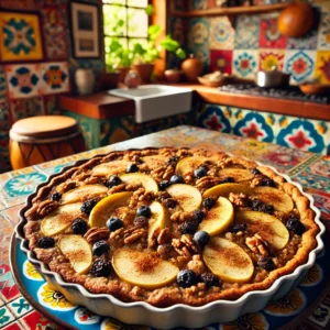 Banaan-Havermout Appeltaartje met Noten en Bosbessen