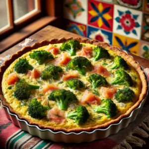 Broccoli-Zalmtaart met Mosterd en Dille