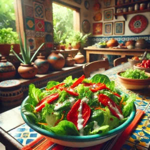Frisse Groene Salade met Geroosterde Paprika