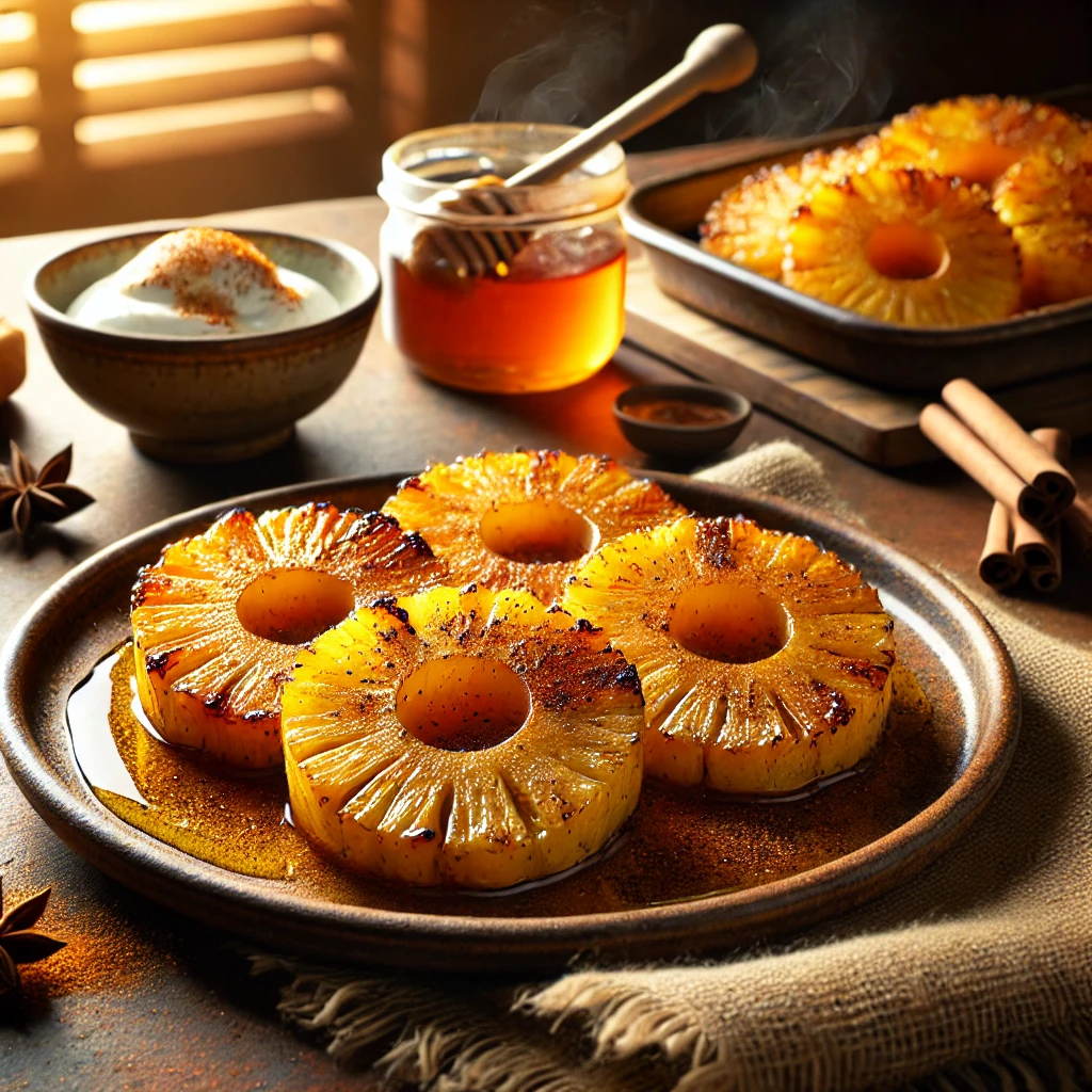 Gebakken Ananas met Honing en Kaneel uit de Airfryer
