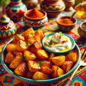 Geroosterde Paprika Aardappelen met Griekse Yoghurt Dip uit de Airfryer