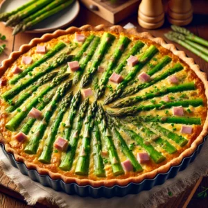 Groene Aspergequiche met Ham en Magere Kaas