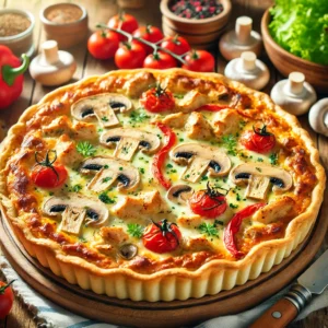 Kip Quiche met Champignons en Paprika uit de Airfryer