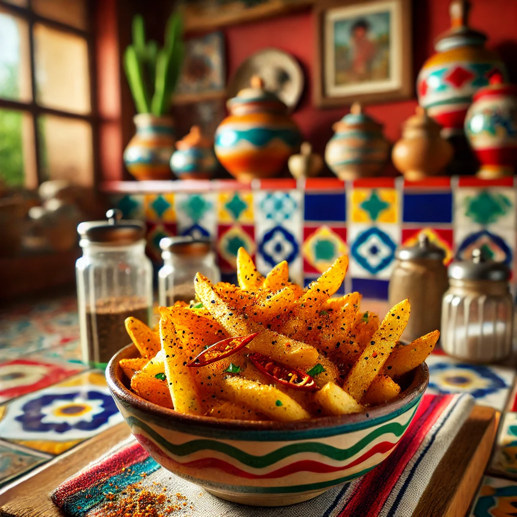 Pittige friet in de schil airfryer