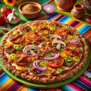 Pizza met gehaktbodem in de airfryer