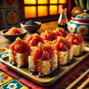 Spicy Crispy Rice Sushi met Tonijn