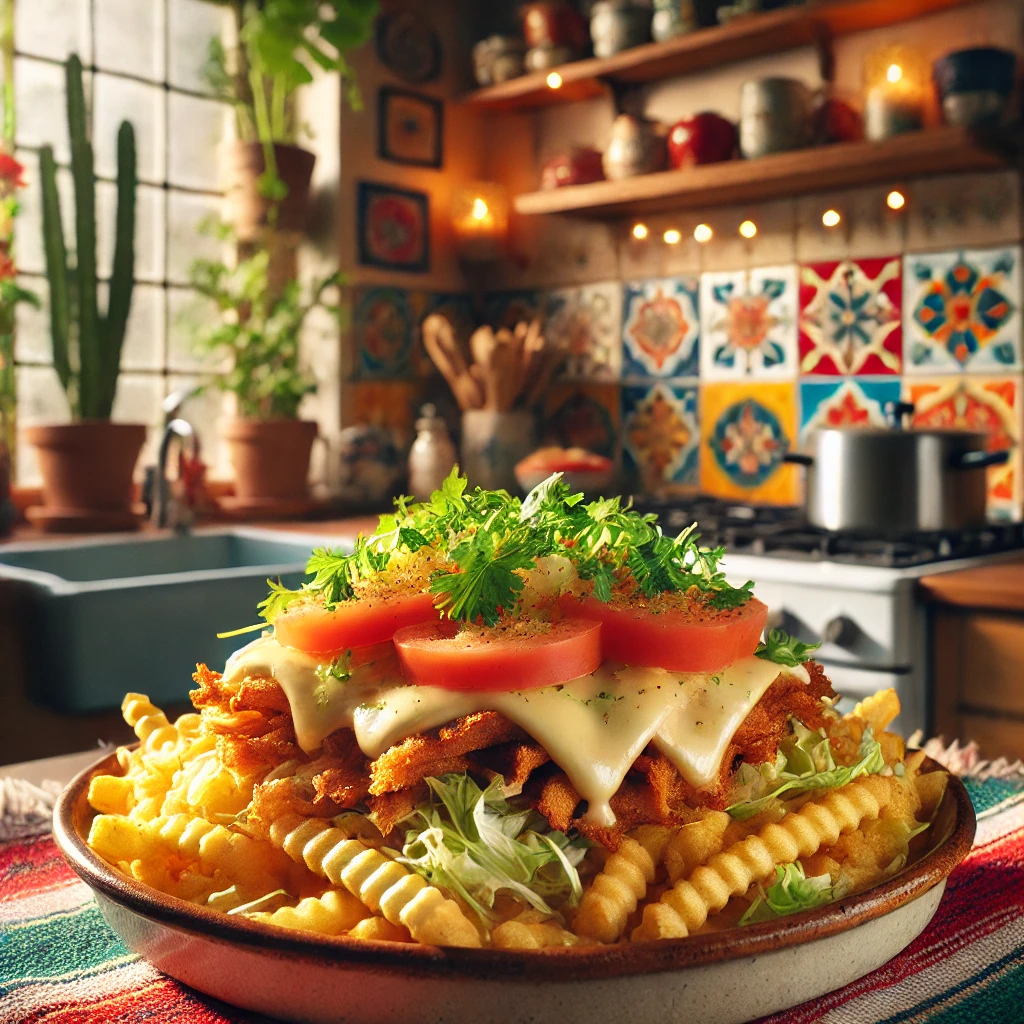 Zelfgemaakte Kapsalon met Friet en Shoarma uit de Airfryer