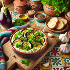 Aubergine Dip met Citroen en Peterselie