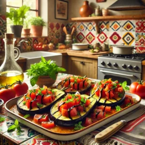 Aubergines met Tomaat en Verse Kruiden