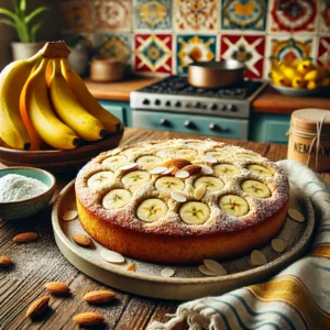 Australische Bananentaart met Amandelen en Kruidige Specerijen