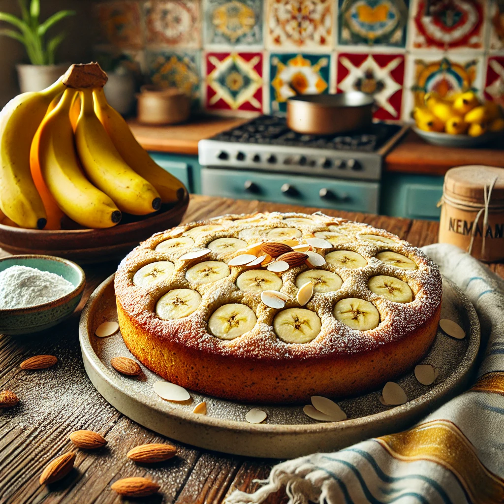 Australische Bananentaart met Amandelen en Kruidige Specerijen