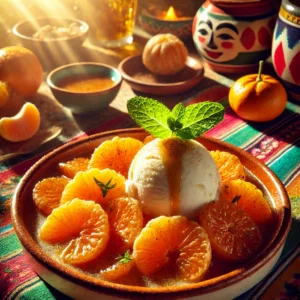Geflambeerde Clementines met Vanille-ijs