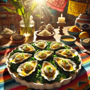 Gegratineerde Oesters met Dragon en Spinazie