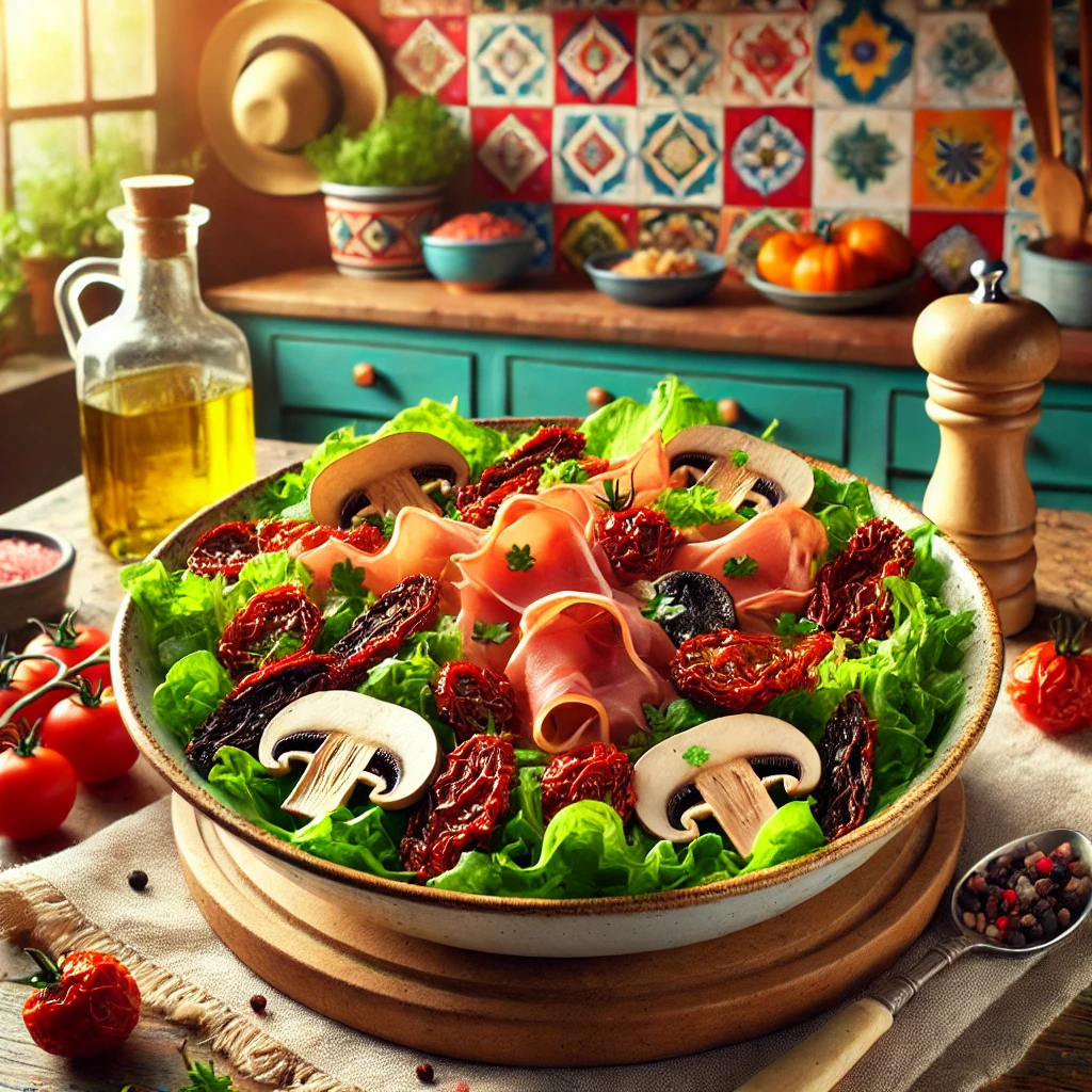 Insalata met Zongedroogde Tomaten en Parmaham