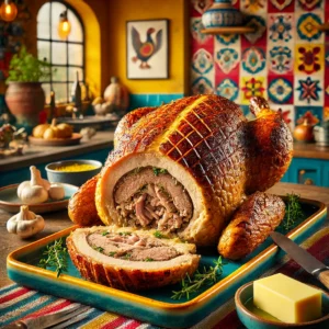 Met Gehakt Gevulde Gans voor Kerst