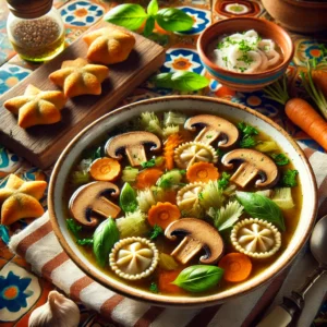 Wildfondsoep met Shiitake en Gevulde Ravioli