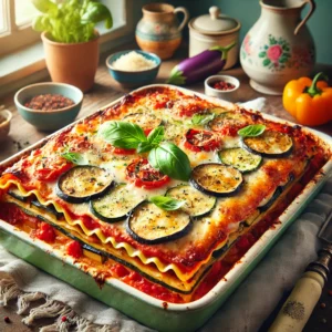 Groentelasagne met Tomatensaus en Mozzarella