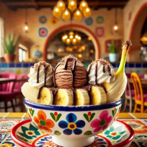 Klassieke Banana Split met Warme Banaan en Chocoladesaus