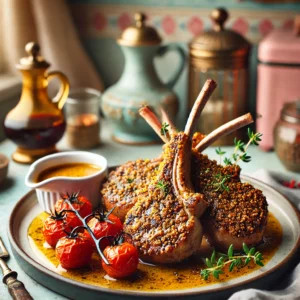 Lamskoteletten met Mosterdkorst en Balsamico Saus