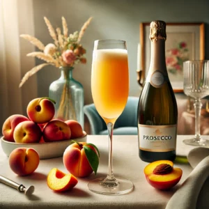 Bellini Cocktail met Prosecco en Verse Nectarines