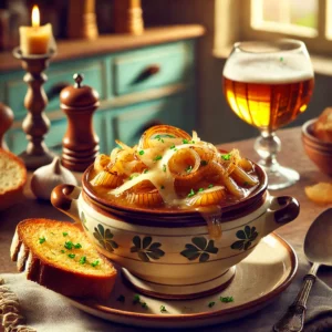 Gouden Belgische Uiensoep met Bier