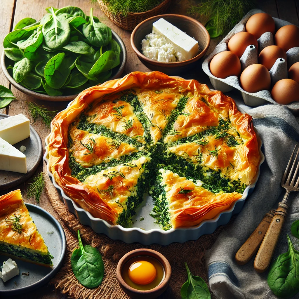 Griekse filodeegtaart met spinazie en feta – receptenplein.nl