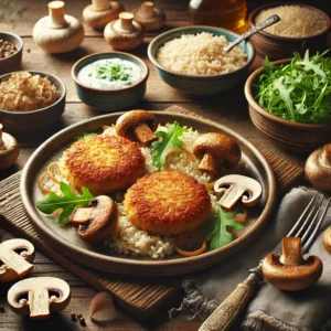 Knapperige risottokoeken met champignons – receptenplein.nl