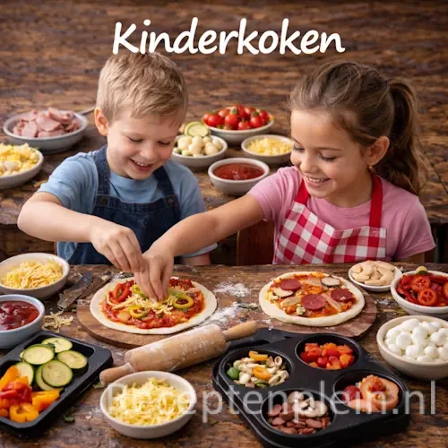 Kinderkoken recepten en koken met kinderen aan een rustieke houten tafel