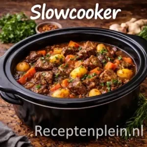 Slowcooker recepten met mals gestoofd vlees, groenten en kruiden in een slowcooker