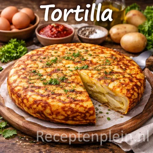 Tortilla recepten met gevulde tortilla's, groenten, kaas en kruiden op een rustieke houten tafel