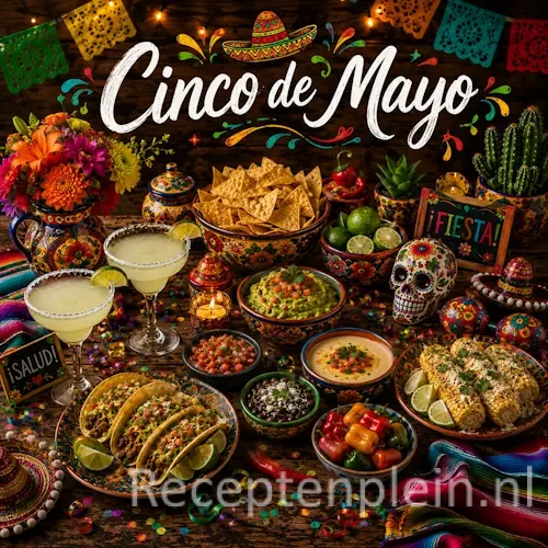 Cinco de Mayo recepten op een rustieke houten tafel.
