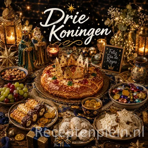 Drie Koningen recepten op een rustieke houten tafel.